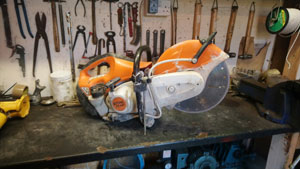 Repaired, a Stihl TS410